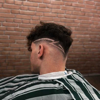 Design z teksturą w Gentlemen Barber Shop Radom - realizacja barberska w Radomiu