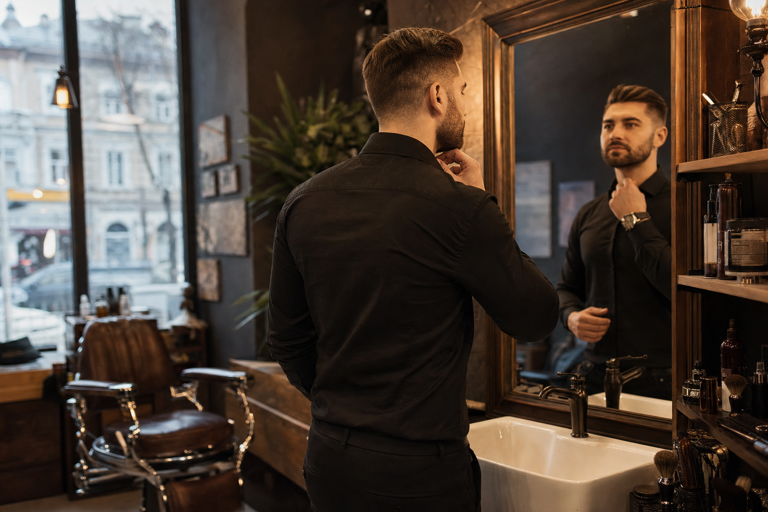 Barber Radom przed randką lub spotkaniem po latach: włosy i broda, które wyglądają pewnie, nie przesadnie