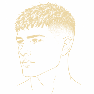 Textured crop – fryzura męska, rysunek