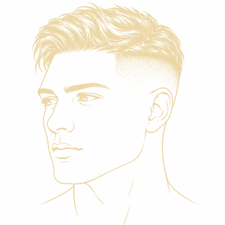 Undercut – fryzura męska, rysunek